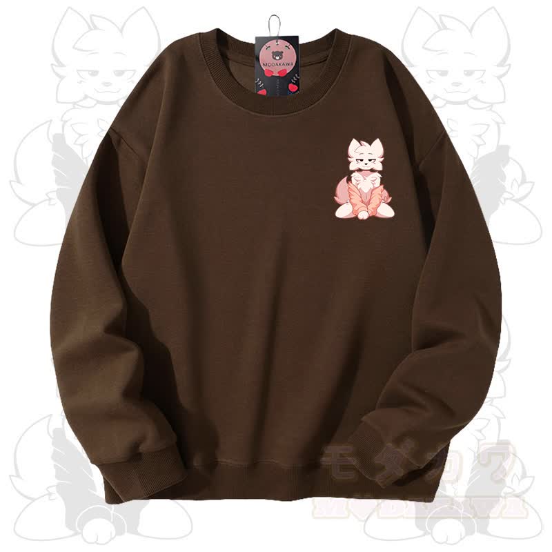 MODAKAWA X zarckets Fox Graphic Unisex Sweatshirt - Brown - 3XL - image 7