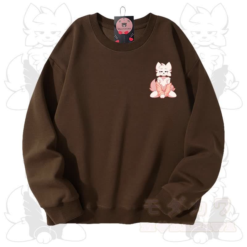 MODAKAWA X zarckets Fox Graphic Unisex Sweatshirt - Brown - 3XL - image 7