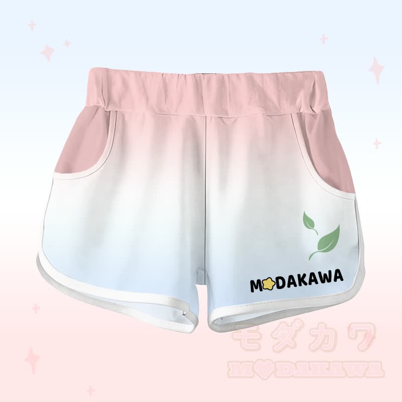 Gradient Koala Graphic T-shirt Letter Graphic Shorts Modakawa Matching Outfit - Pink  Shorts - 5XL - image 7