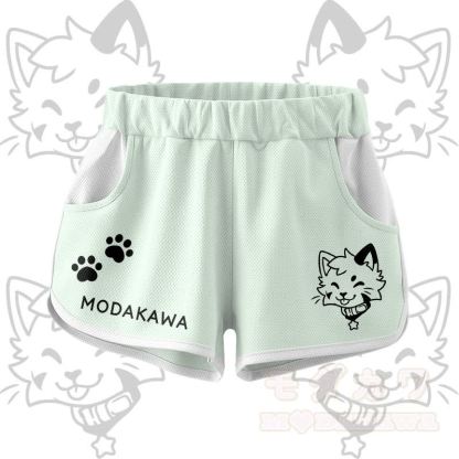 Kitty Graphic Crop Tank Sport Top Shorts Bikini Modakawa Matching Outfit - Green Shorts - 5XL - image 10