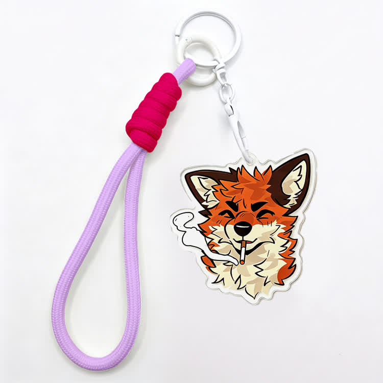 MODAKAWA X atka Smoking Fox Keychain Birthday Gift - Purple - image 7