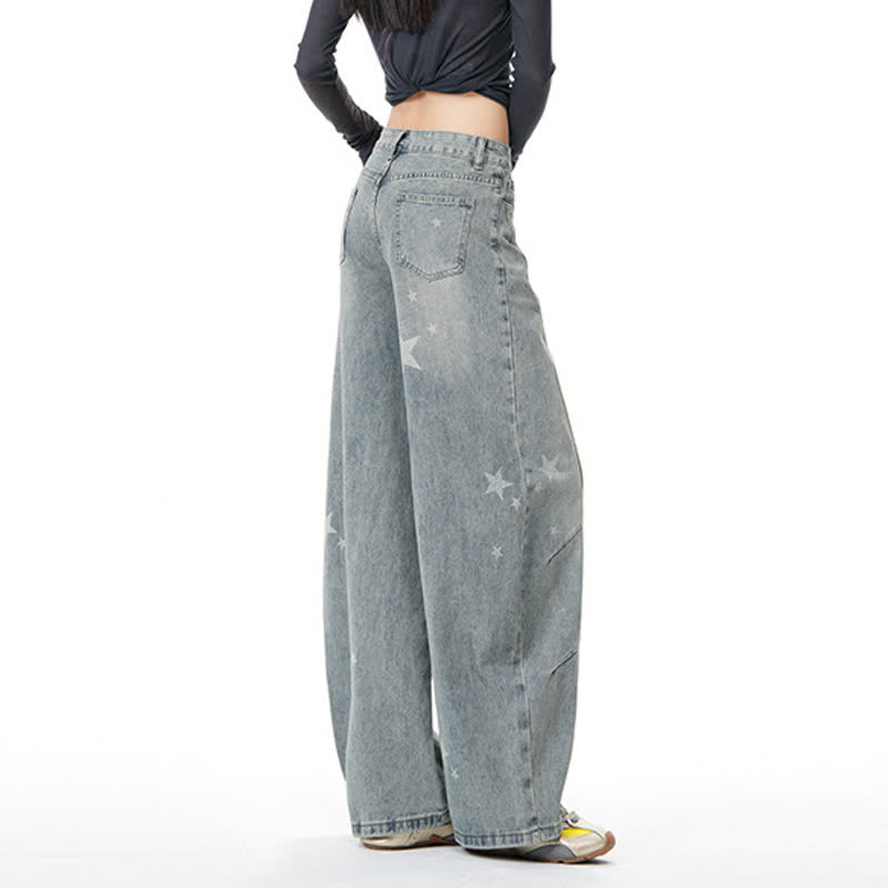 Star Print Gradient Denim Jacket Wide Leg Jeans Two Pieces Set - image 10