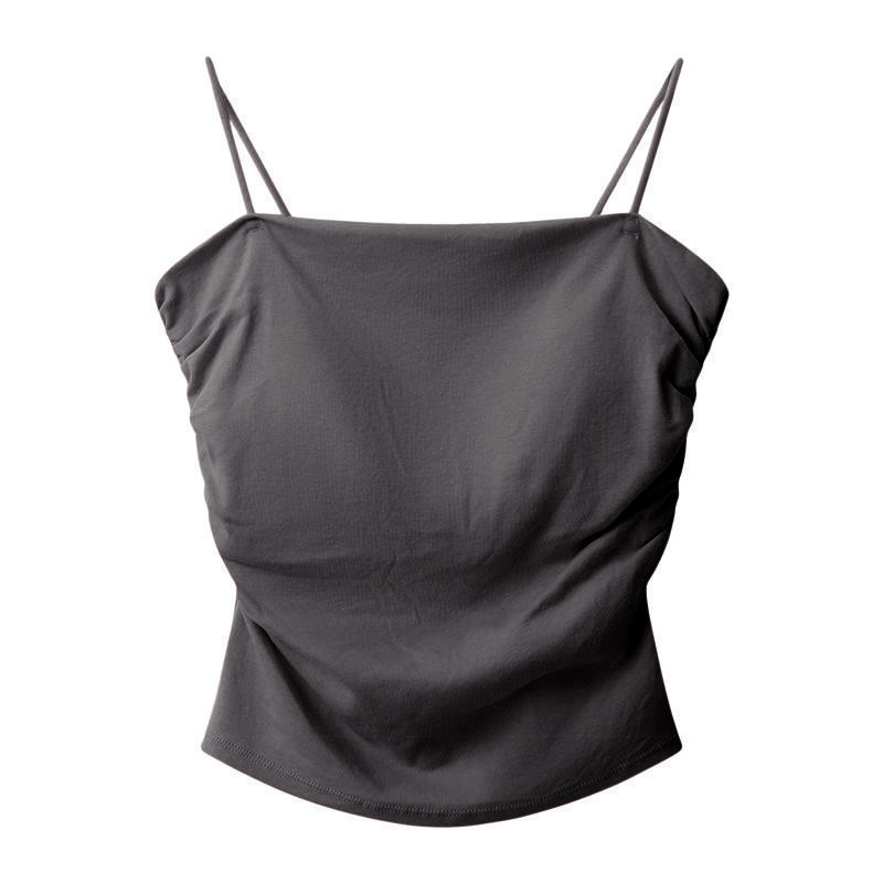 Pure Color Cami Top - Dark Grey - One Size - image 7