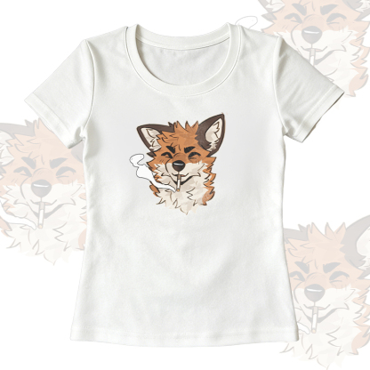 MODAKAWA X atka NO Smoking Fox Graphic T-shirt Denim Pants Matching Outfit - White T-shirt A - XL - image 7