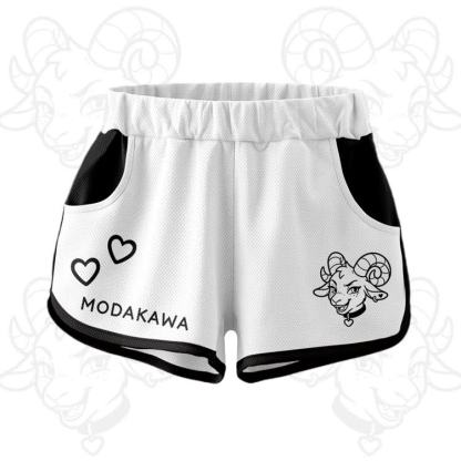 Goat Graphic Crop Tank Sport Top Shorts Modakawa Matching Outfit - White Shorts - 5XL - image 9