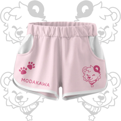 Bear Graphic Crop Tank Sport Top Shorts Bikini Modakawa Matching Outfit - Pink Shorts - 5XL - image 10