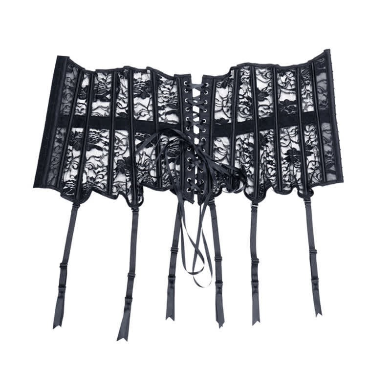 Lace See Through Corset Tops With Garter - image 10