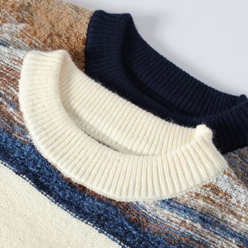 Stripe Knit Sweater Fleece Lined Pants Two Pieces - image 7