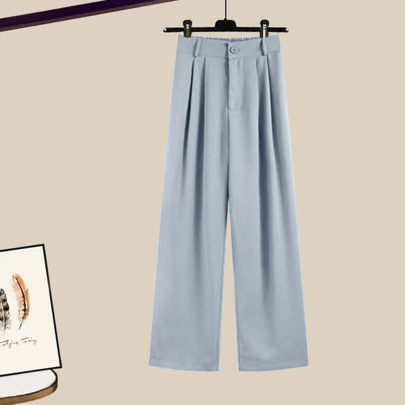 Fake Two Pieces Crop Top T-Shirt Casual Pants Two Pieces Set - image 18