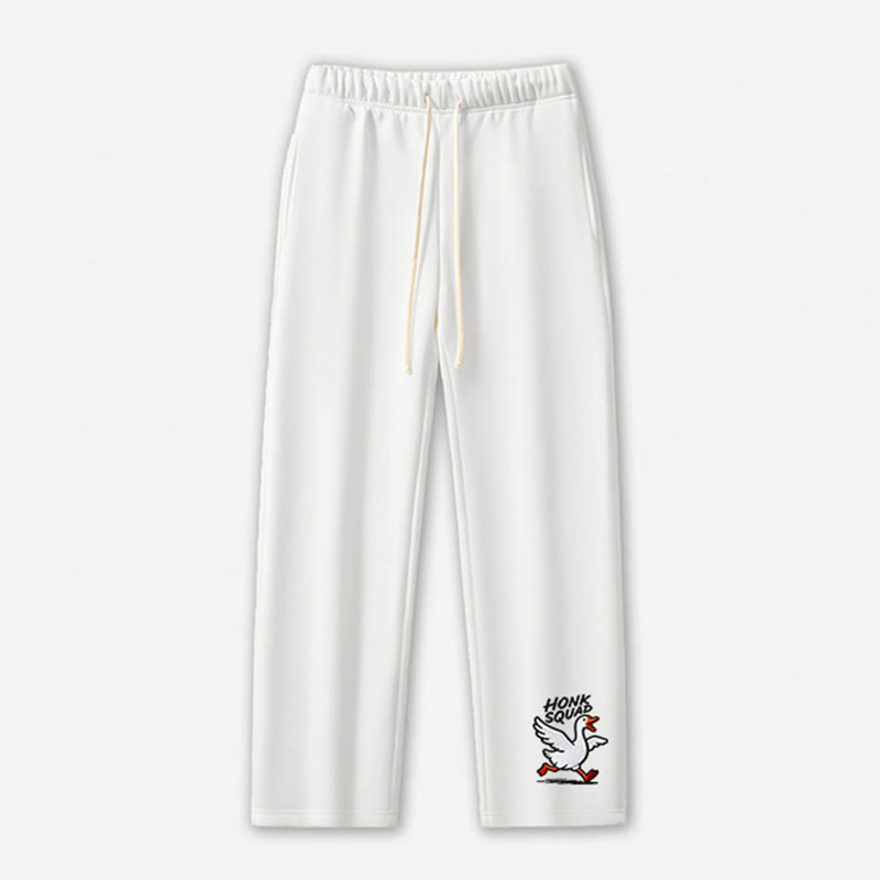 HONK SQUAD Running Goose Graphic Casual Pants - White - 5XL - image 7