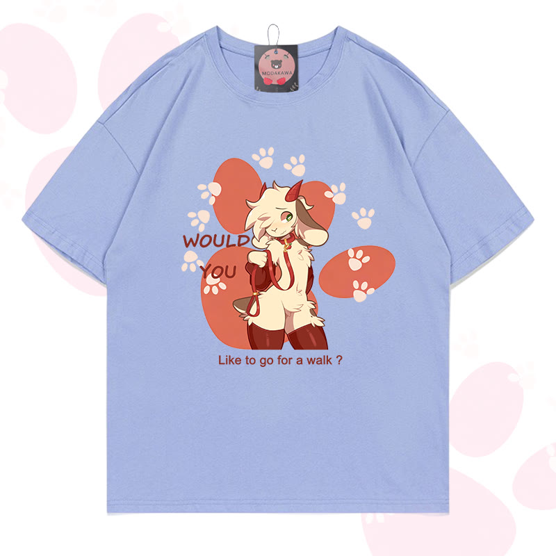 MODAKAWA X zarckets Goat Graphic 100% Cotton T-shirt - Haze blue - 5XL - image 9