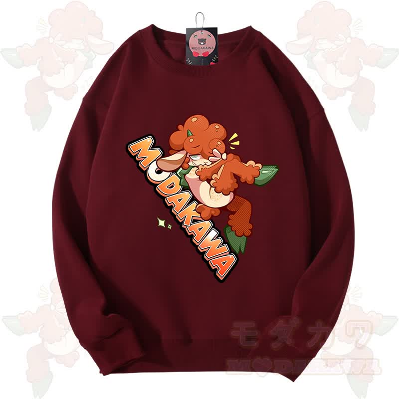 MODAKAWA X zarckets Lovely Animals Graphic Unisex Sweatshirt - Burgundy - 3XL - image 15
