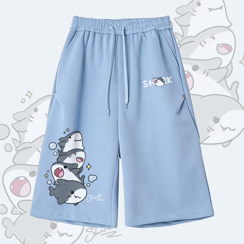 Sharks Graphic Modakawa Wide Leg Cropped Pants - Blue C - 2XL - image 4