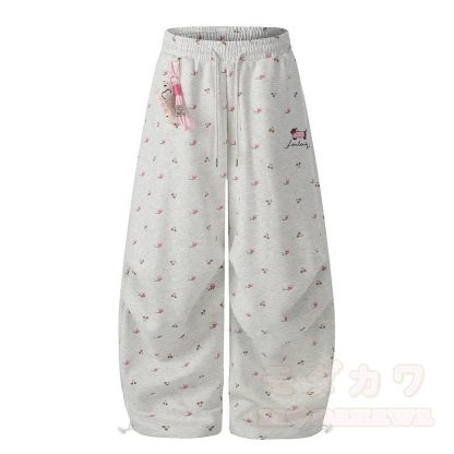  High Quality Durable Press Stripe Long Sleeve Top Floral Embroidery Pants Two Pieces Set - Grey Pants - XL - image 11