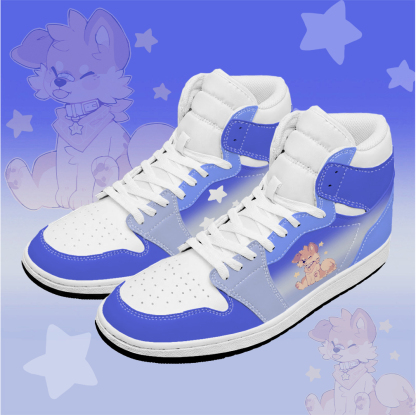 MODAKAWA X popipeko Puppy Graphic High Top Canvas Shoes - Blue - 48 - image 2