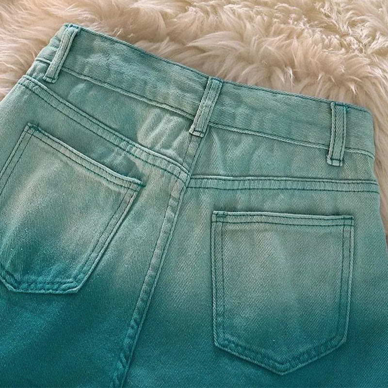Gradient Pockets Denim Casual Shorts - image 6