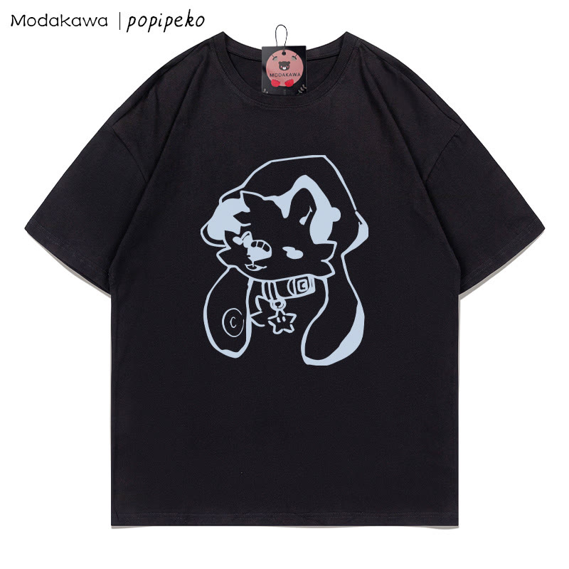 MODAKAWA X popipeko Puppy Print T-shirt - Black - 5XL - image 3