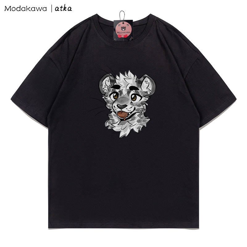 MODAKAWA X atka Cheeky Tiger Face Graphic T-shirt - Black - 5XL - image 5