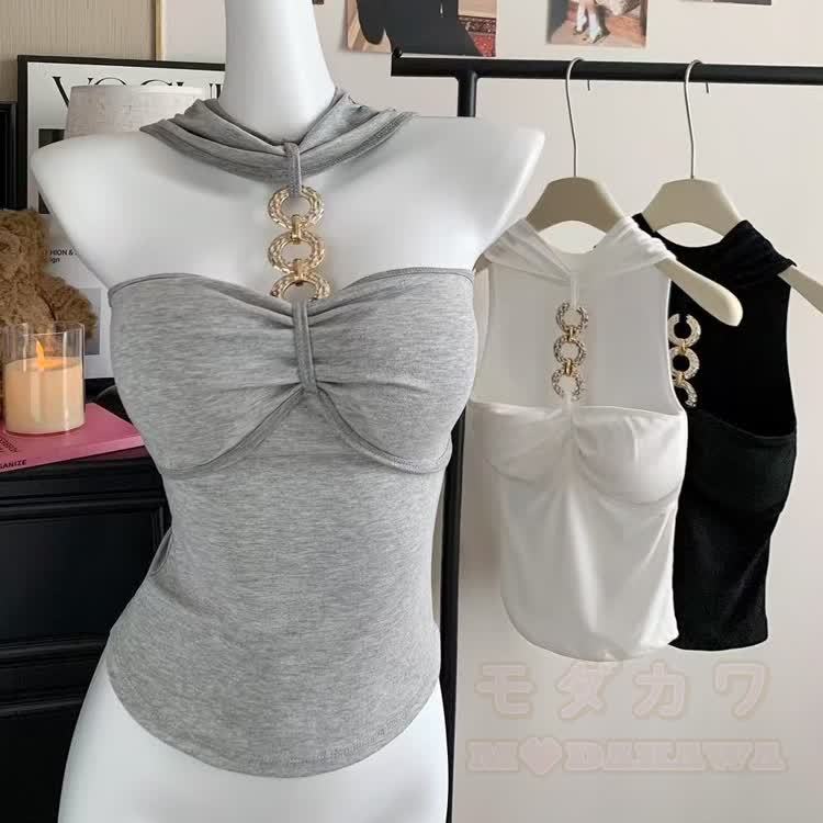 Gold Ring Halter Tube Top - image 8