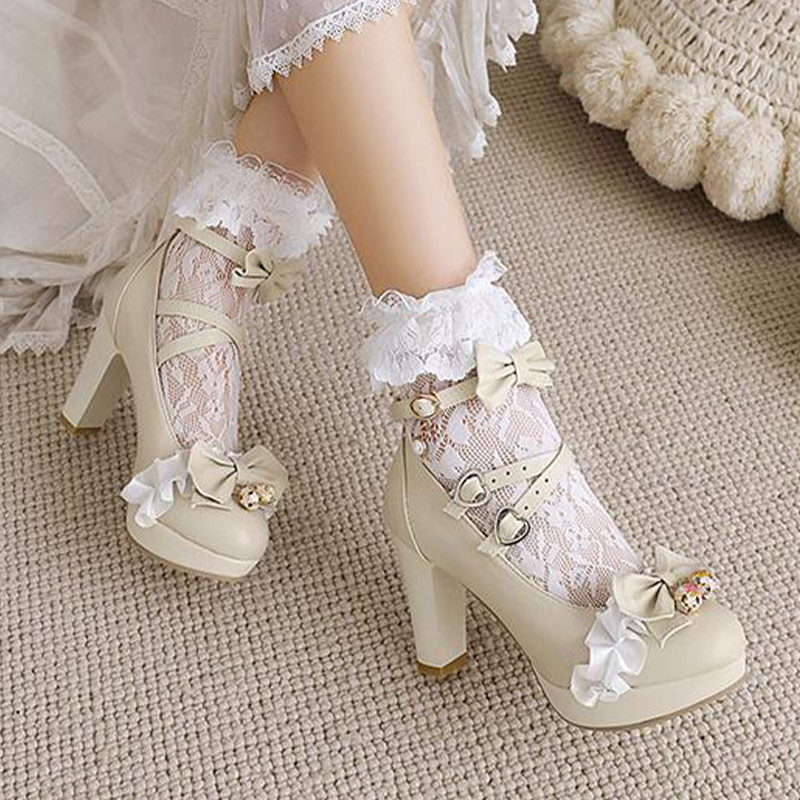 Sweet Lace Bow Lolita Mary Janes Shoes - image 6