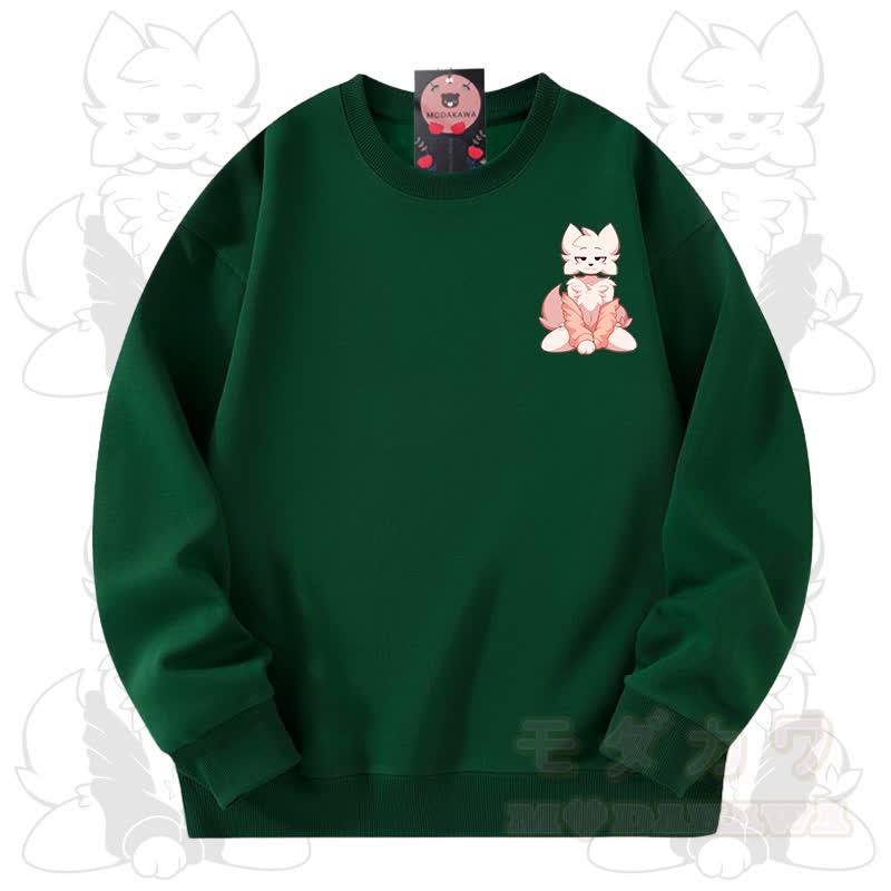 MODAKAWA X zarckets Fox Graphic Unisex Sweatshirt - Green - 3XL - image 6