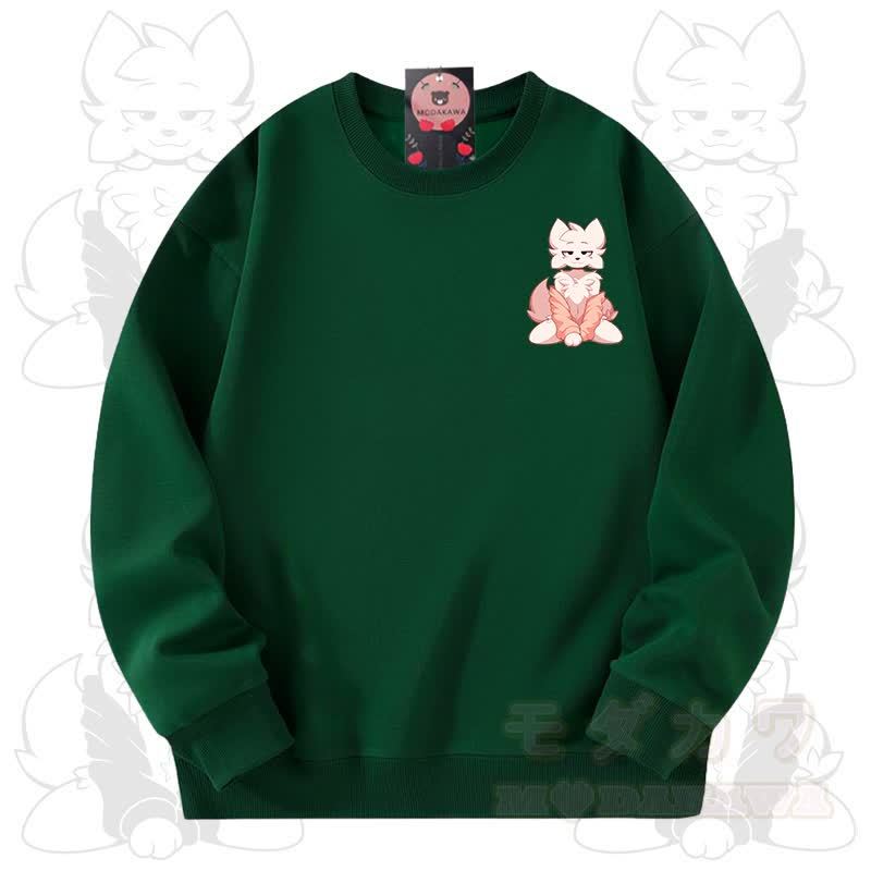 MODAKAWA X zarckets Fox Graphic Unisex Sweatshirt - Green - 3XL - image 6