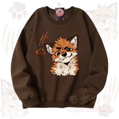 MODAKAWA X atka Fox Graphic Unisex Sweatshirt - Brown - 3XL - image 6