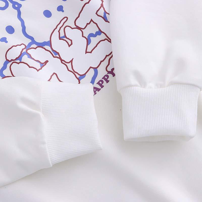 Cartoon Bear Bunny Print Fake Two Pieces Sweatshirt - image 8