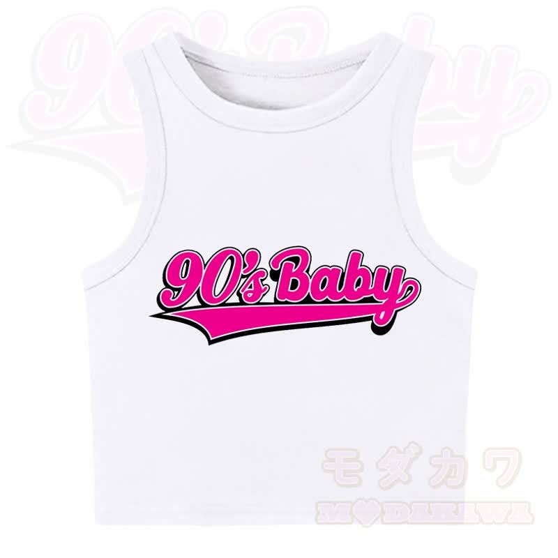 MODAKAWA 90'S BABY Casual Cropped Tank Top - White - XL - image 4