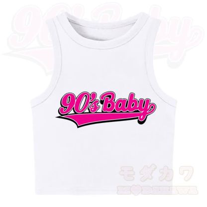 MODAKAWA 90'S BABY Casual Cropped Tank Top - White - XL - image 4