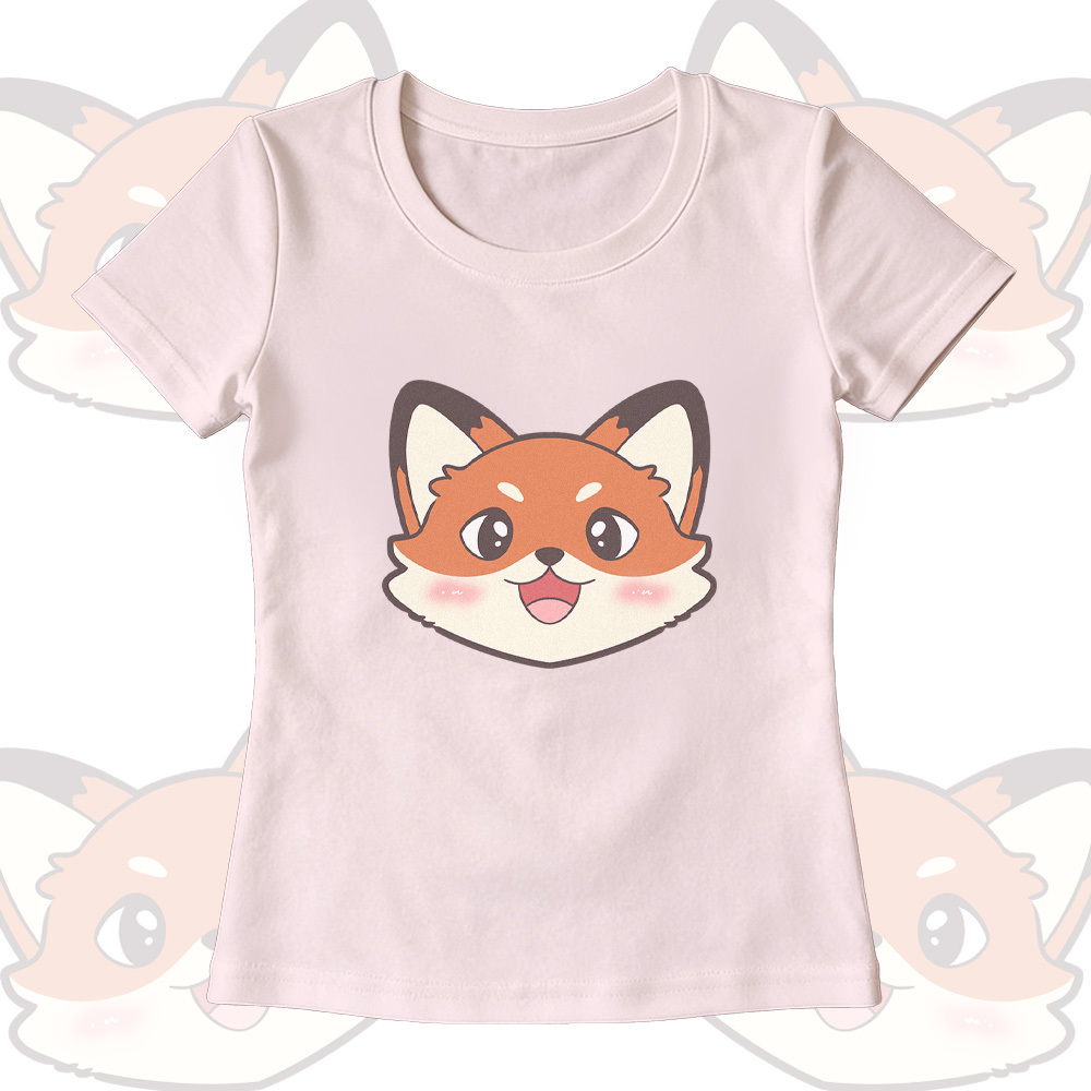 Fox Graphic U-Neck T-shirt Wide Leg Pants Modakawa Matching Outfit - Pink T-shirt - XL - image 4