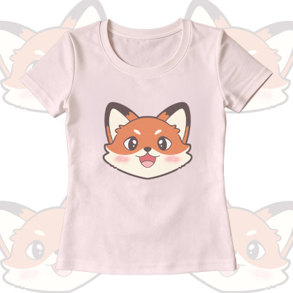 Fox Graphic U-Neck T-shirt Wide Leg Pants Modakawa Matching Outfit - Pink T-shirt - XL - image 4