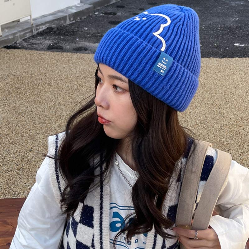 Cartoon Bear Embroidery Knit Hat - image 6