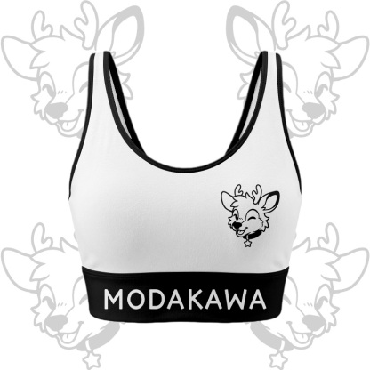 Deer Graphic Crop Tank Sport Top Shorts Bikini Modakawa Matching Outfit - White Top - 5XL - image 3
