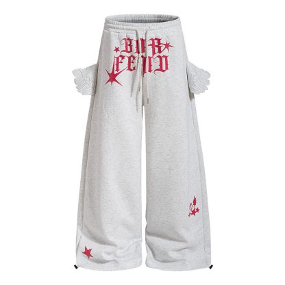  High Quality Durable Press Bow Horse Embroidery Top Wing Decor Pants  Two Pieces Set - Pants - XL - image 10