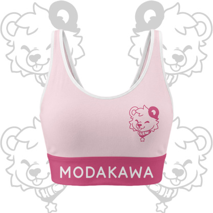 Bear Graphic Crop Tank Sport Top Shorts Bikini Modakawa Matching Outfit - Pink Top - 5XL - image 5