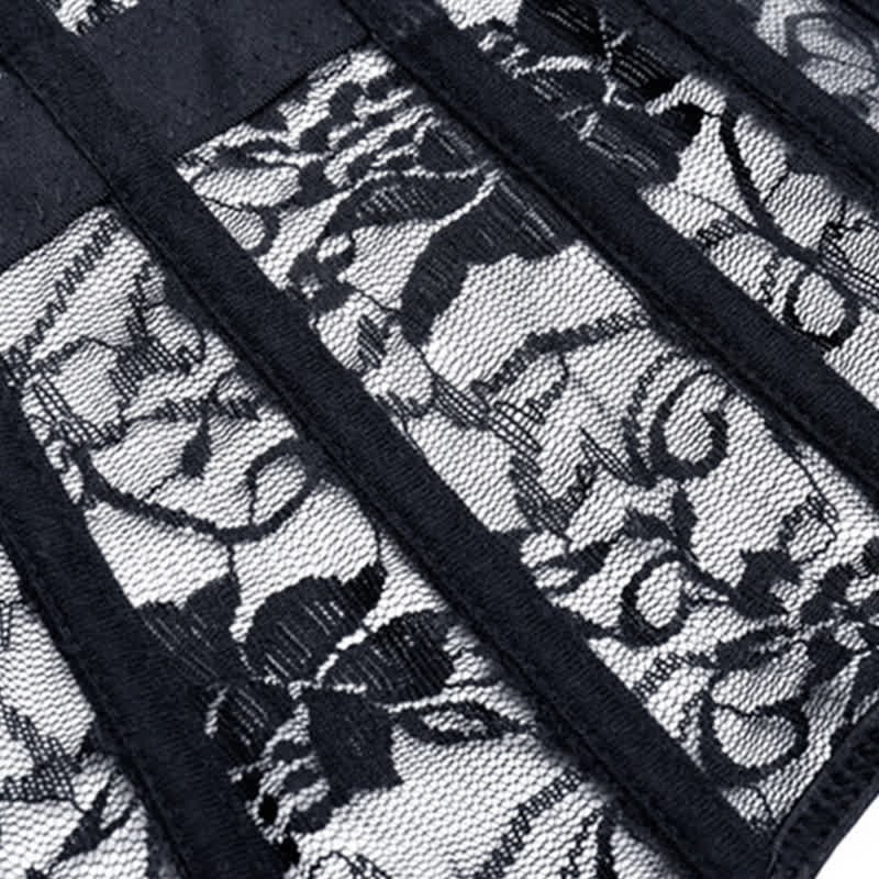 Lace See Through Corset Tops With Garter - image 13
