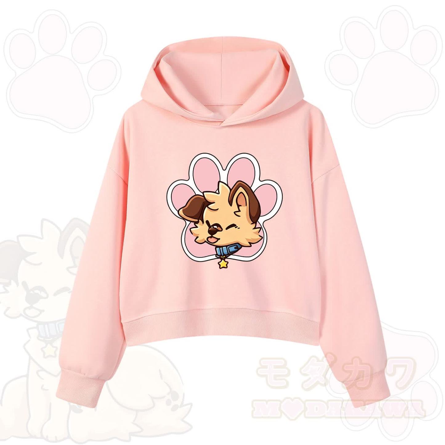 MODAKAWA X popipeko Cute Puppy Print Hoodie Sweatshirt - Pink - 3XL - image 5