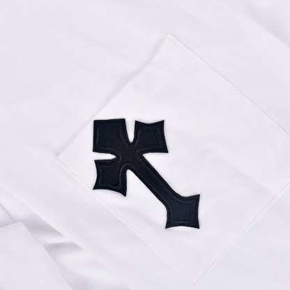 Cross Embroidery Pocket Lace Up Crop T-Shirt - image 10