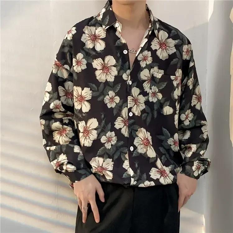 Men's Vintage Print Long Sleeve Button-Up Shirt - Multicolor AG - 3XL - image 34