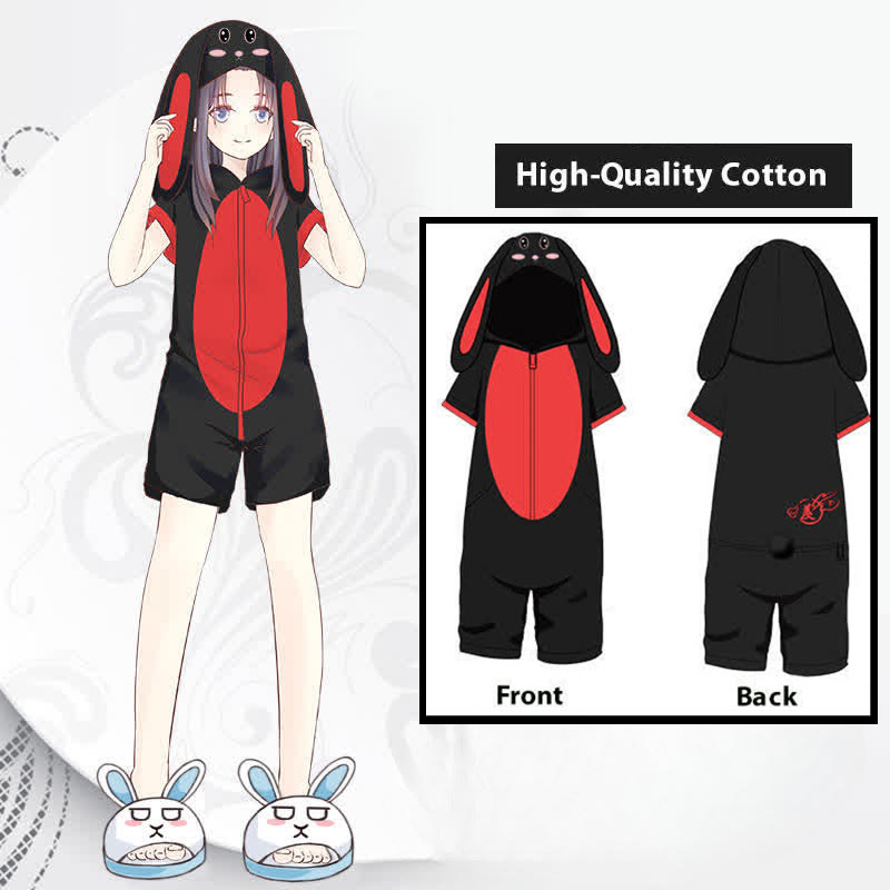 Cute Cartoon One-Piece Jumpsuit Pajamas With Slippers - E - 2XL - image 5