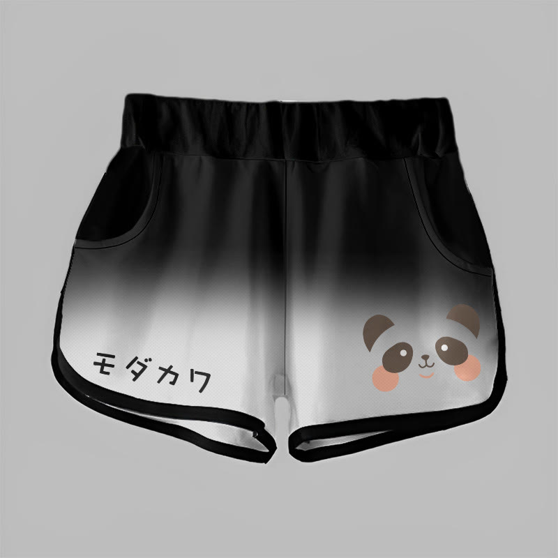 Gradient Bear Graphic MODAKAWA Shorts - Black A - 5XL - image 3