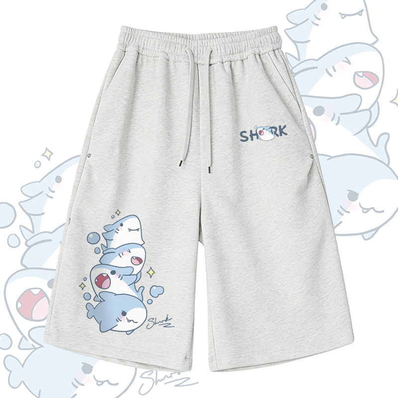 Sharks Graphic Modakawa Wide Leg Cropped Pants - Light Grey A - 2XL - image 6