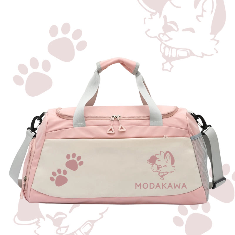 MODAKAWA X popipeko Puppy Graphic Large Capacity Sports Gym Duffel Bag - Pink - 55*28*26 cm - image 4
