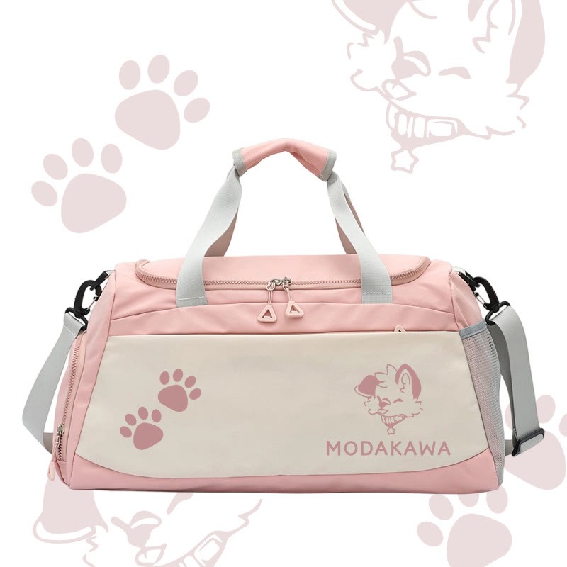 MODAKAWA X popipeko Puppy Graphic Large Capacity Sports Gym Duffel Bag - Pink - 55*28*26 cm - image 4