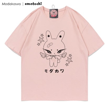 MODAKAWA X emotochi Bunny Star Print T-shirt - Pink - 5XL - image 5