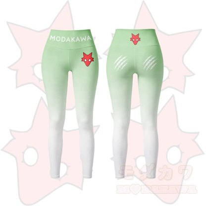 MODAKAWA X TiramisuRat Rat Graphic Gradient Sports Bra Top Leggings Matching Outfit - Green Leggings - 5XL - image 9