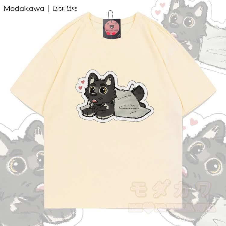 MODAKAWA X LUCK LIKE Cute Porto Graphic 100% Cotton T-shirt - Apricot - 5XL - image 4