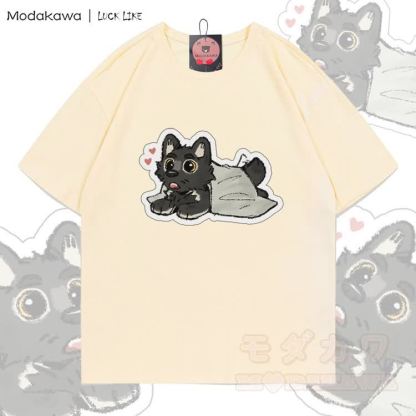 MODAKAWA X LUCK LIKE Cute Porto Graphic 100% Cotton T-shirt - Apricot - 5XL - image 4