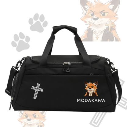Smile Fox Cross Graphic Modakawa Large Capacity Sports Gym Duffel Bag - Black - 55*28*26 cm - image 3